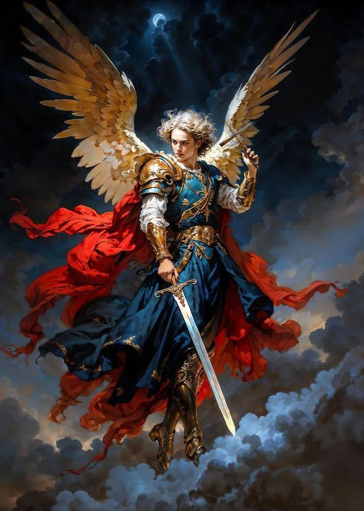 The Sapphire Crown of Michael – Sovereignty & Protection Flame + Charged Digital Artwork